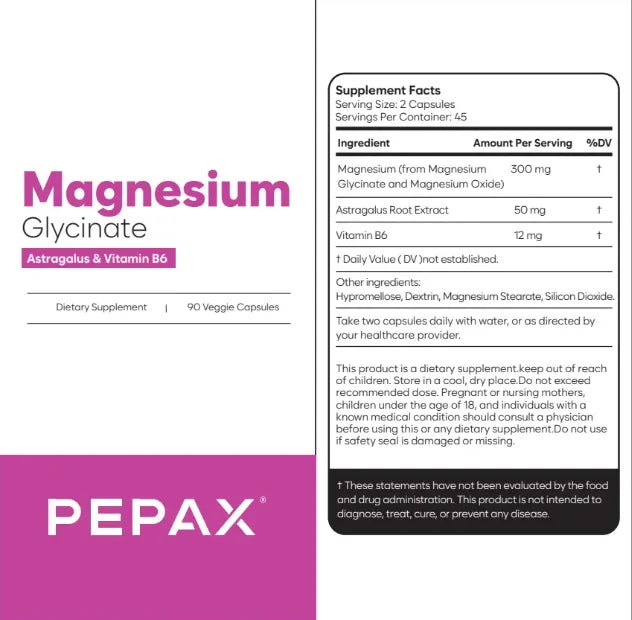 Magnesium Glycinate -Astragalus & Vitamin b6