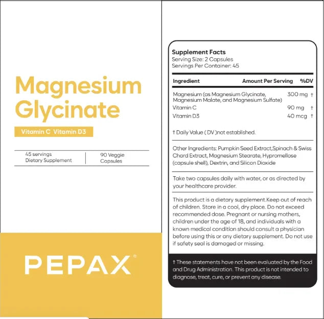 Magnesium Glycinate - Vitamin C & Vitamin D3